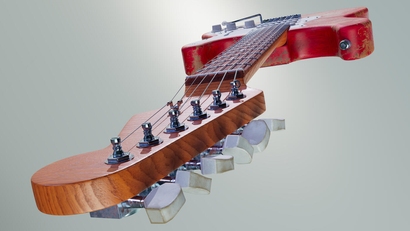 Stratocaster Guitar Software Used: Maya, Substance 3D Painter